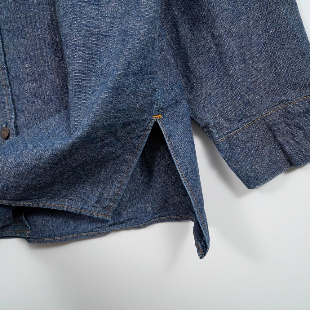 Vintage 70s Levi’s Orange Tab Denim Chore Work Shirt XL Made in USA Indigo - Picture 5 of 12